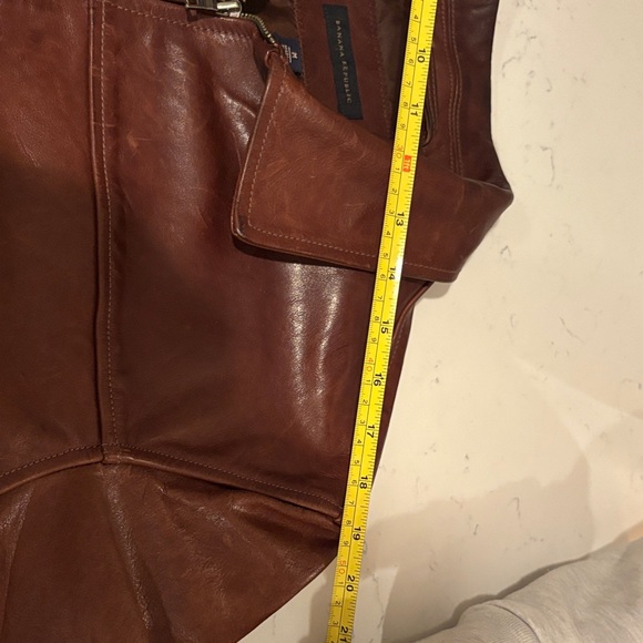 Banana Republic Men's Rich Brown Leather Jacket - Picture 7 of 16